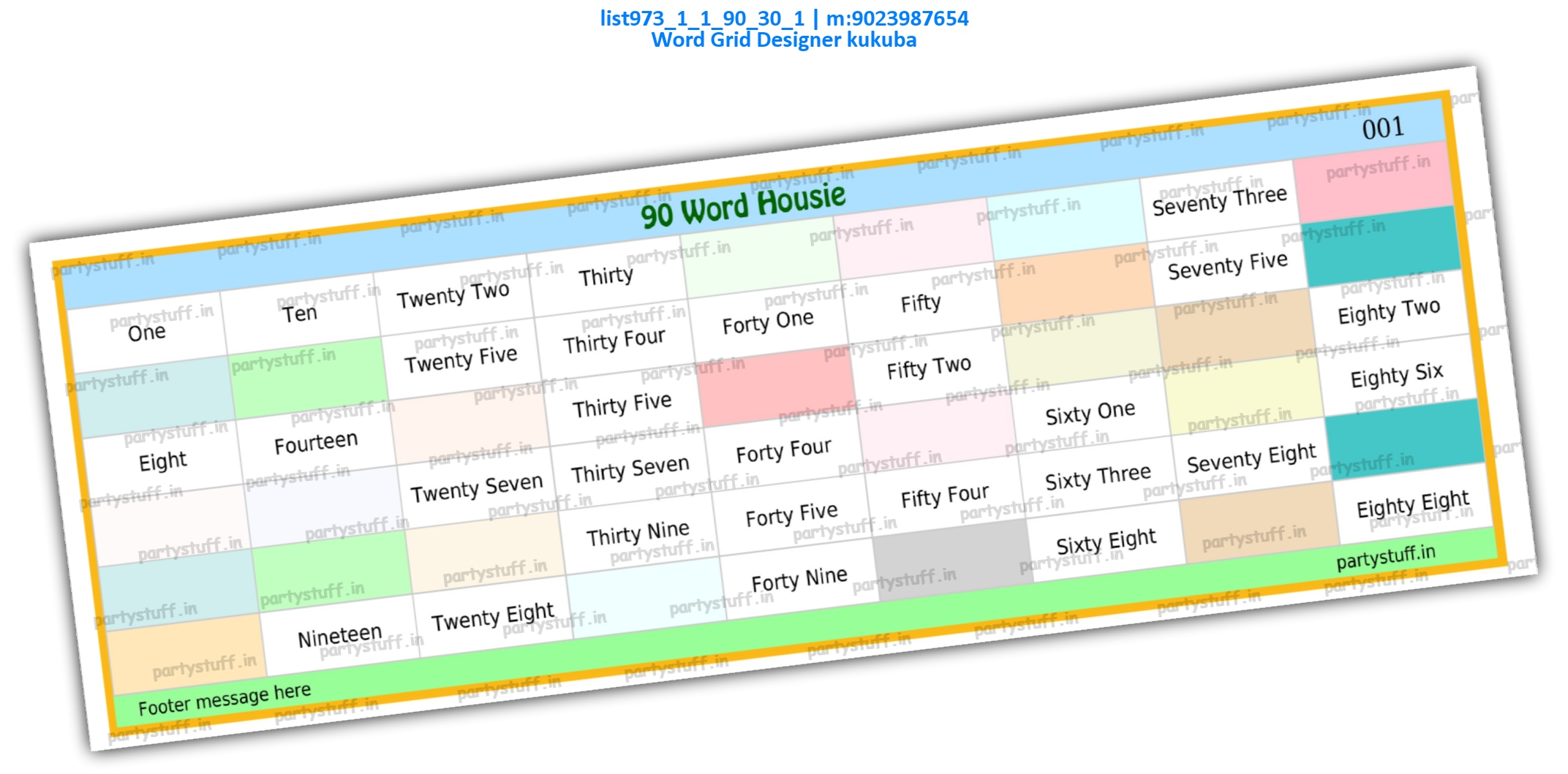 Word Grid Designer kukuba | PDF list973_1_1_90_30_1 PDF Tambola Housie