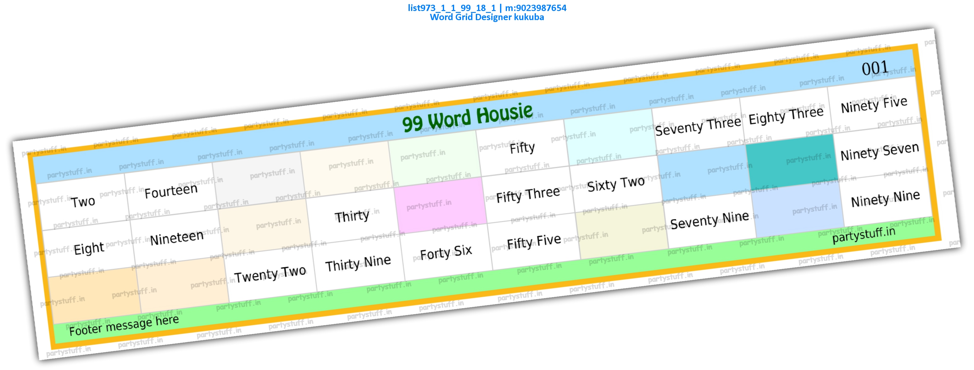 Word Grid Designer kukuba | PDF list973_1_1_99_18_1 PDF Tambola Housie