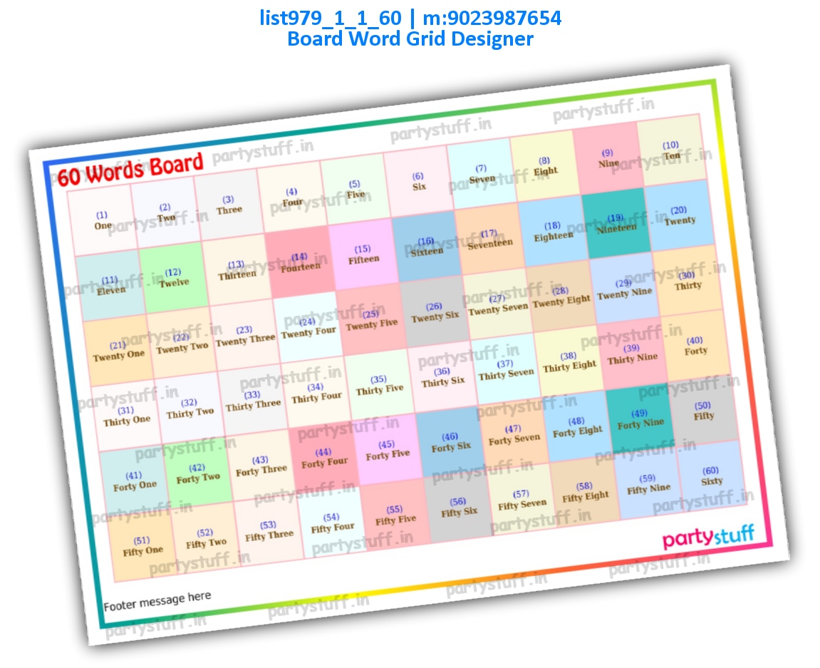 Designer Word Grid Tambola Board list979_1_1_60 PDF Tambola Housie