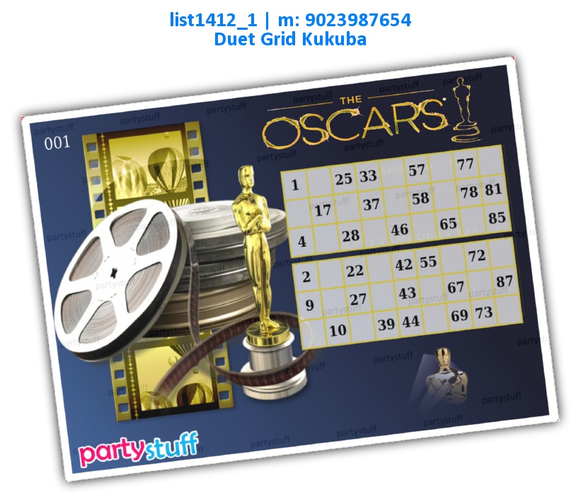 Oscar Classic Dual Grid | Printed list1412_1 Printed Tambola Housie