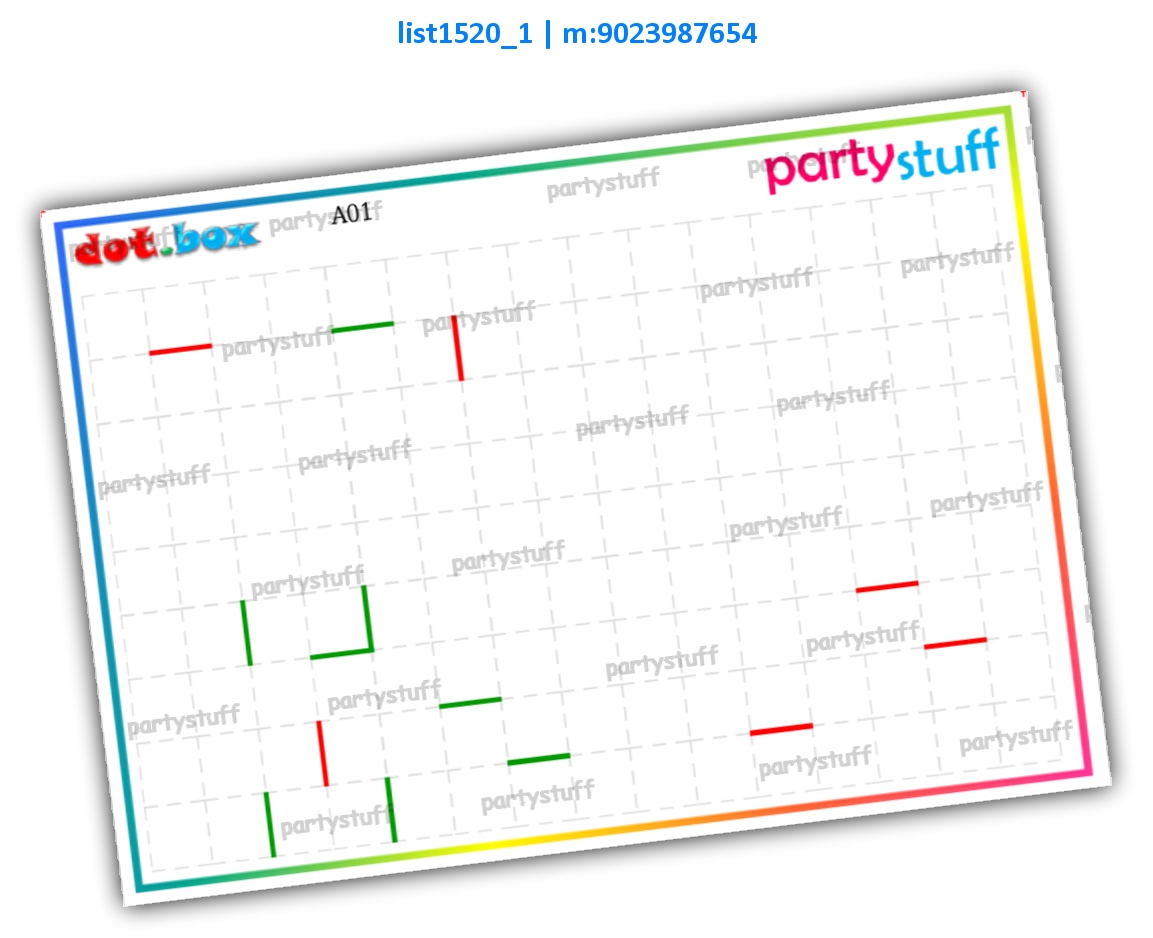 Dot Box Adventure | Printed list1520_1 Printed Paper Games