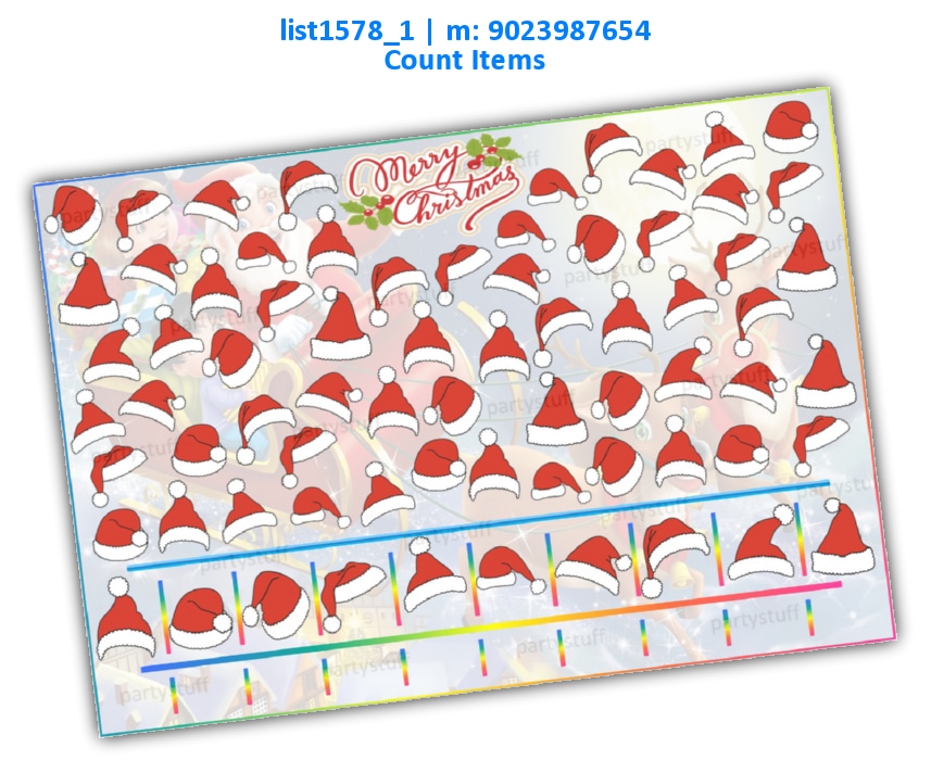 Santa Hats item Count | Printed list1578_1 Printed Paper Games