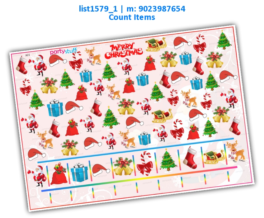 Christmas Item Count | Printed list1579_1 Printed Paper Games