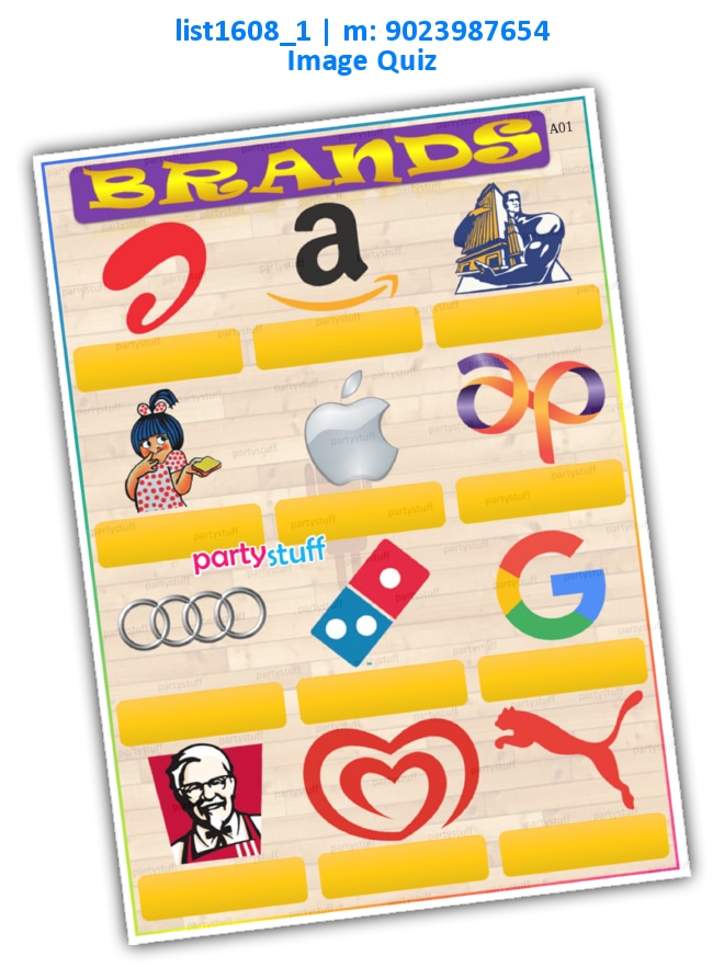 Guess Brand Logo | Printed list1608_1 Printed Paper Games