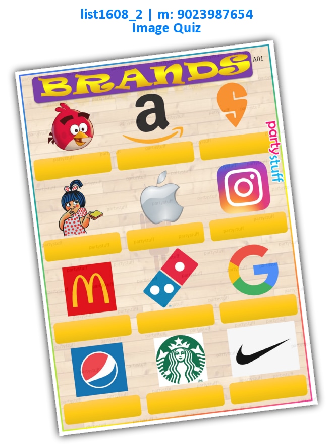 Guess Brand Logo | Printed list1608_2 Printed Paper Games