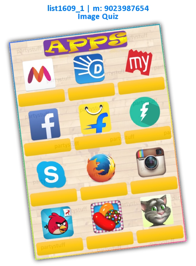 Guess Apps Logo | Printed list1609_1 Printed Paper Games