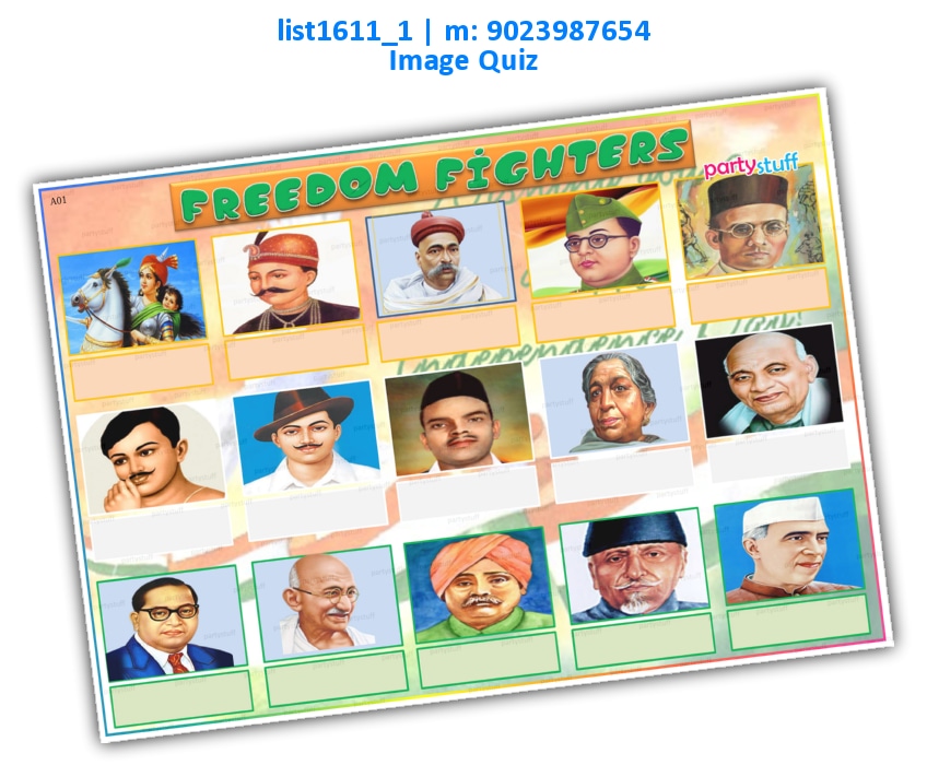 Guess Freedom Fighters | Printed list1611_1 Printed Paper Games