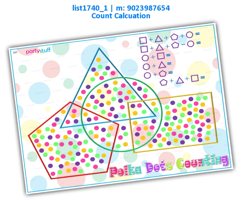 Polka Dots Count Calculation | Printed list1740_1 Printed Paper Games