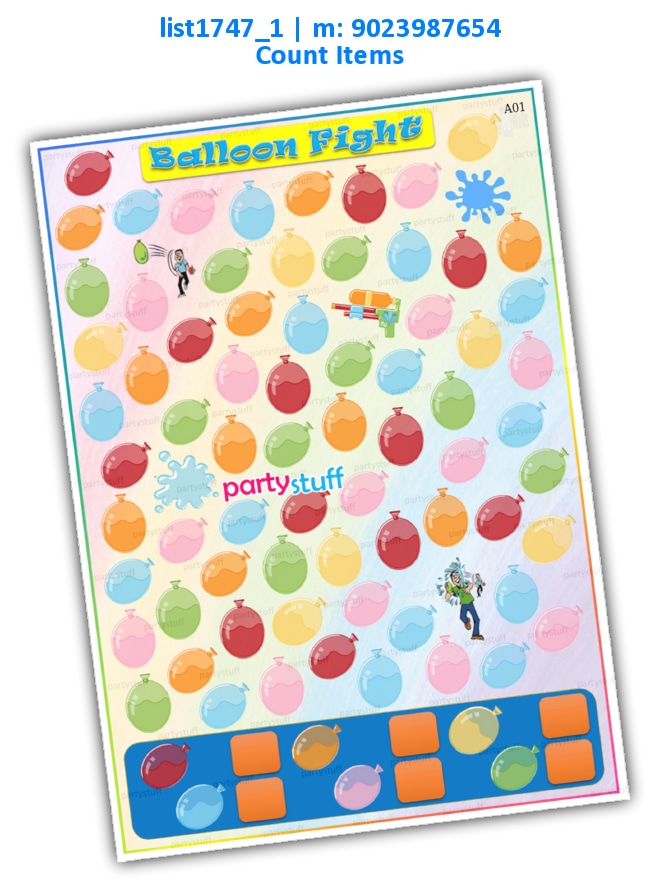 Balloon Count | Printed list1747_1 Printed Paper Games