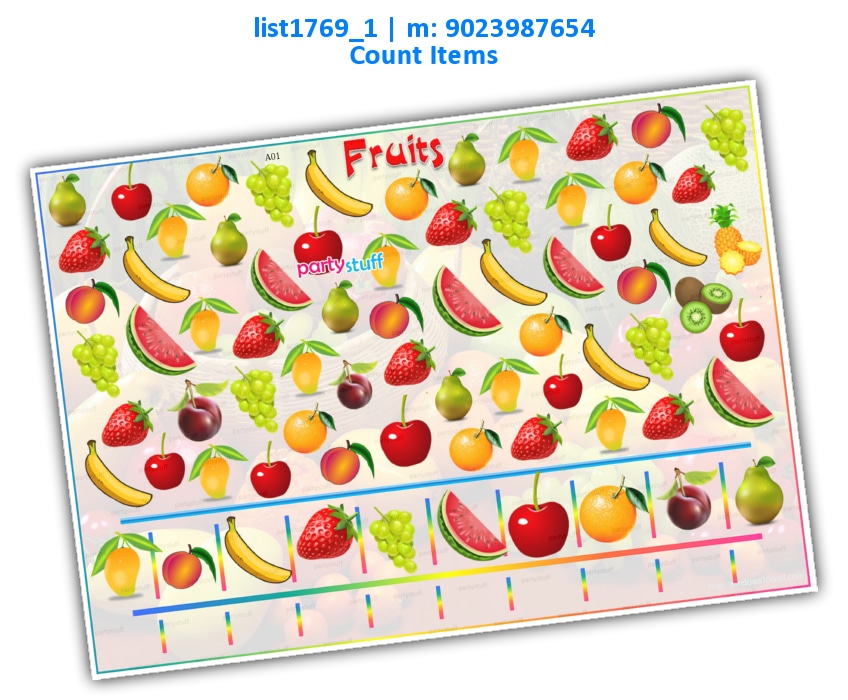 Fruits Count | Printed list1769_1 Printed Paper Games
