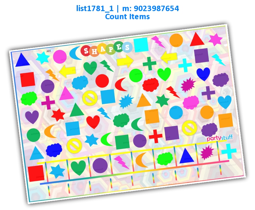 Shapes & Colour Count | Printed list1781_1 Printed Paper Games