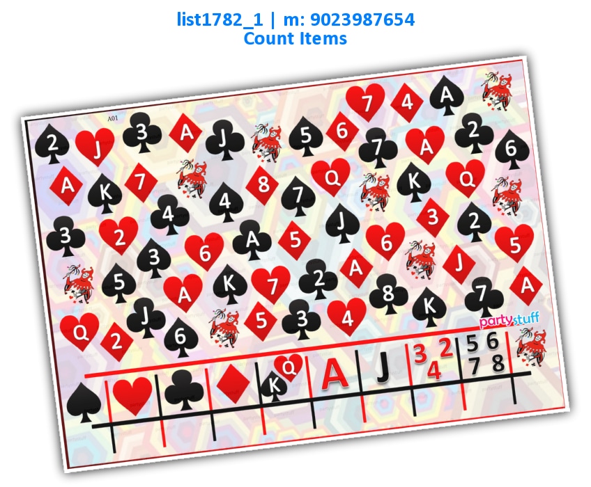 Playing Card Count Items list1782_1 Printed Paper Games