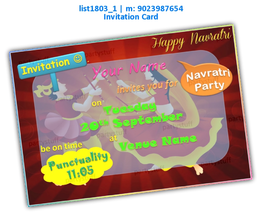 Navratri Invite 1 list1803_1 Image Cards