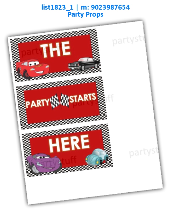Car Party Start Props 1 | Printed list1823_1 Printed Props