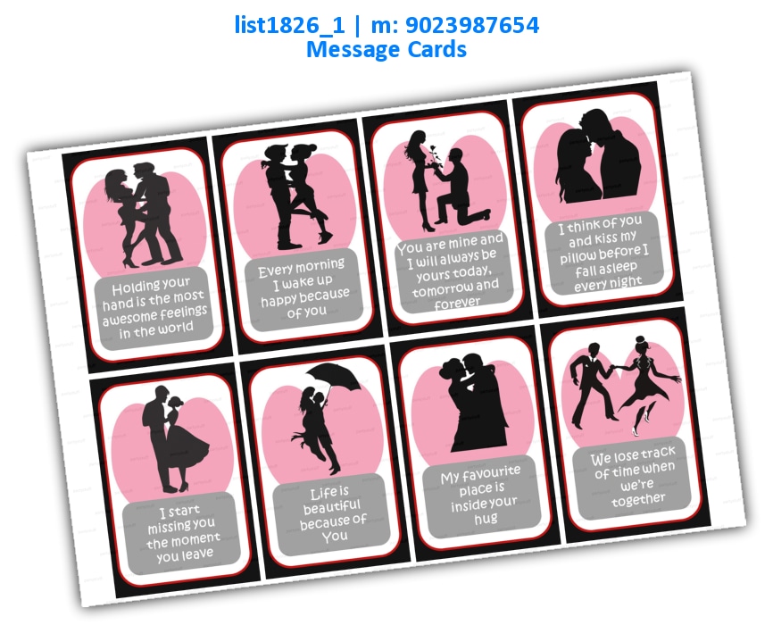 Love Story Romantic Cards | Printed list1826_1 Printed Cards