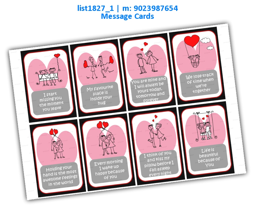 Lovers Romance Cards | Printed list1827_1 Printed Cards