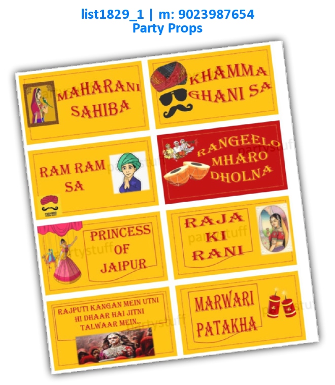 Rajasthani Props | Printed list1829_1 Printed Props