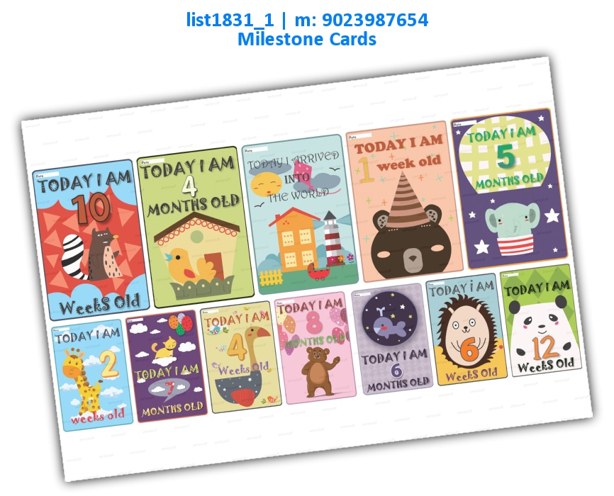 Baby Milestone Cards | Printed list1831_1 Printed Cards