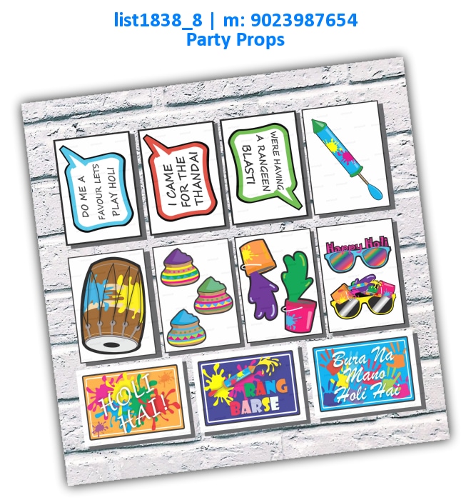 Holi Party Props | Printed list1838_8 Printed Props