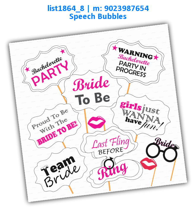 Bachelorette Speech Bubbles 2 list1864_8 Printed Props