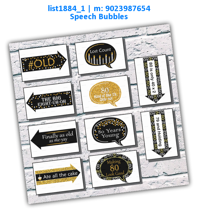 80th Birthday Party Props | Printed list1884_1 Printed Props