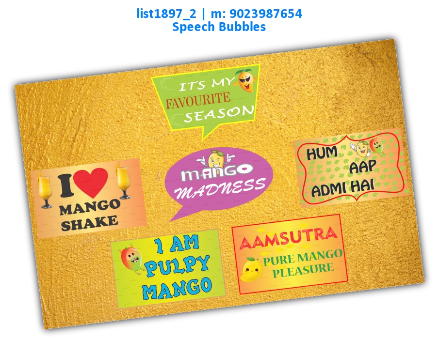 Mango Party Props | Printed list1897_2 Printed Props