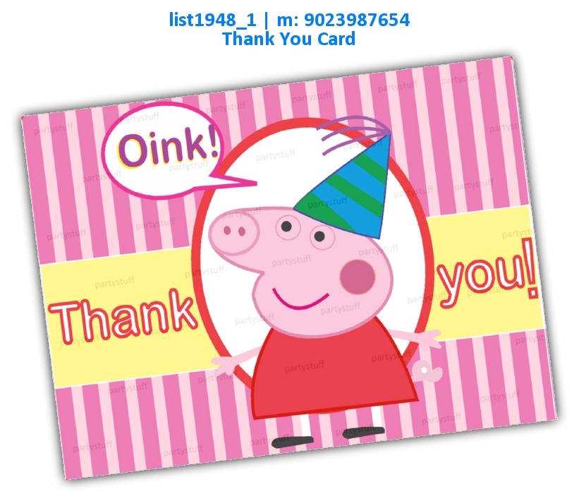 Peppa Pig Thankyou Card 3 | Printed list1948_1 Printed Cards