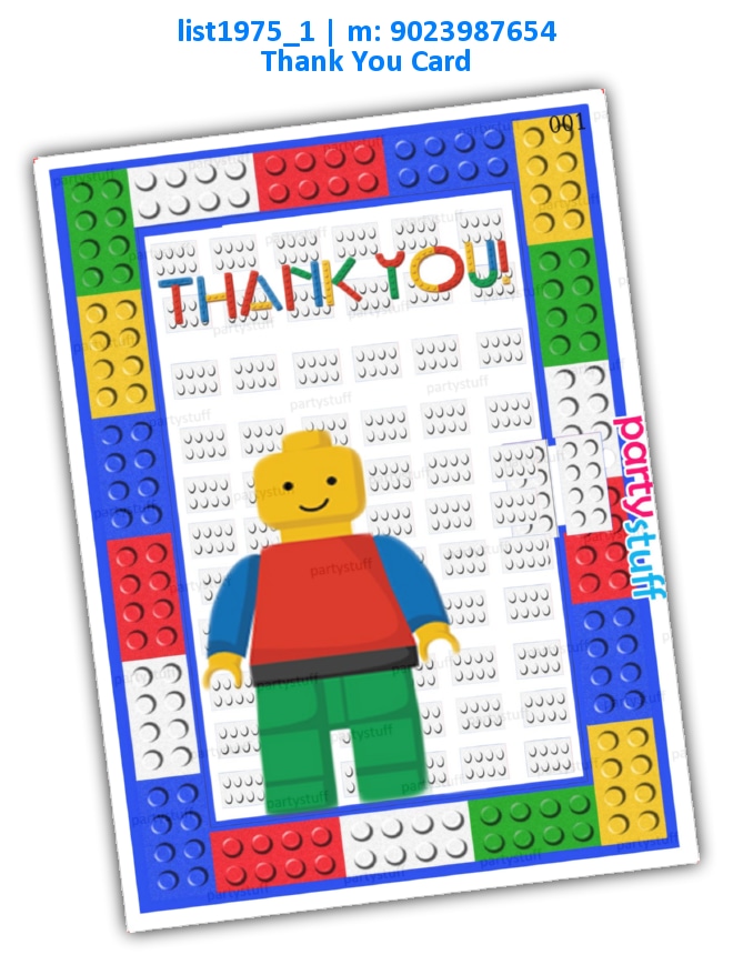 Lego Thankyou Card list1975_1 Printed Cards