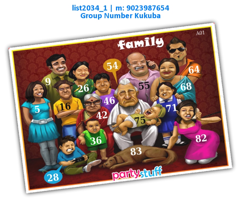 Family kukuba 4 | Printed list2034_1 Printed Tambola Housie