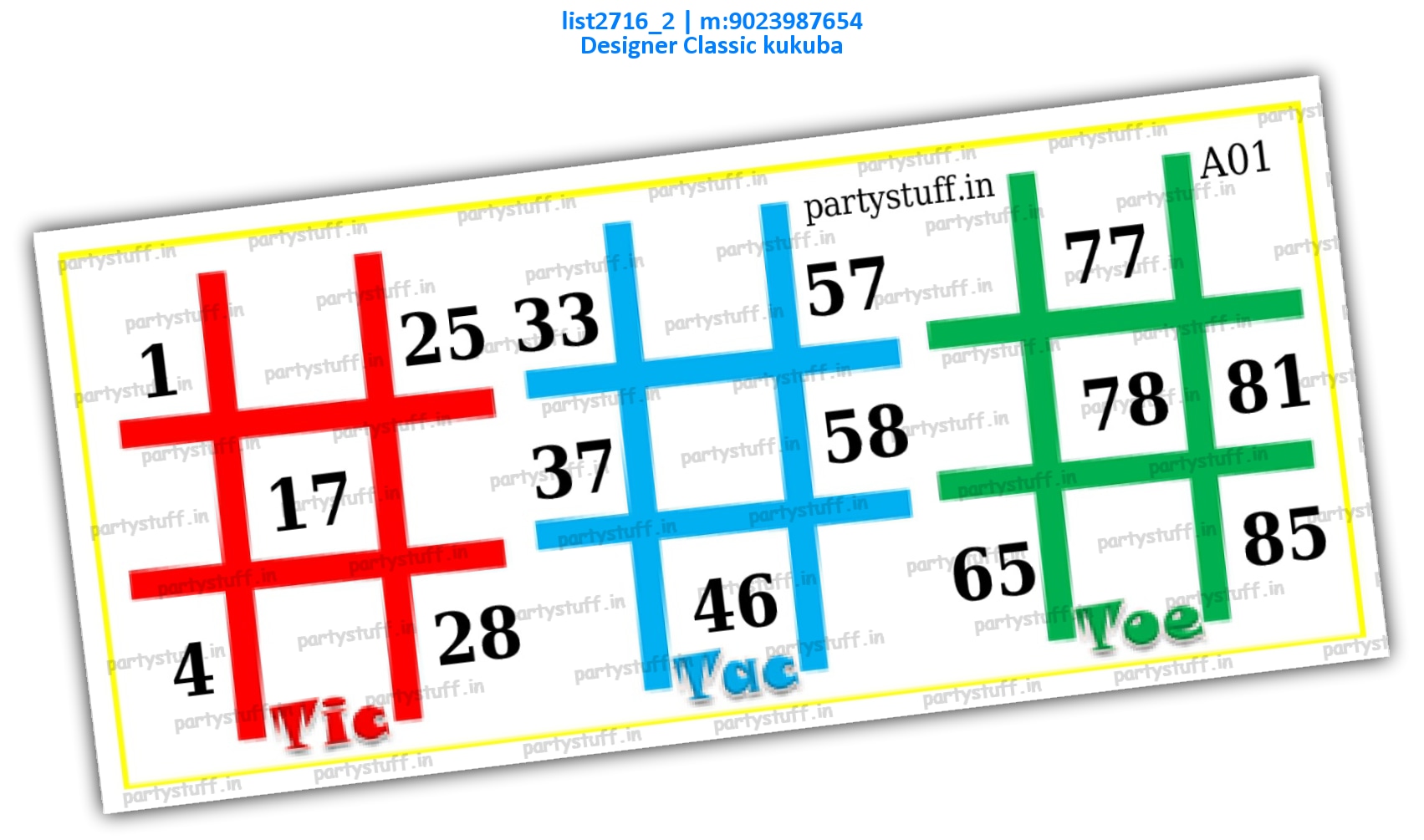 Classic Tic Tac Toe | PDF list2716_2 PDF Tambola Housie