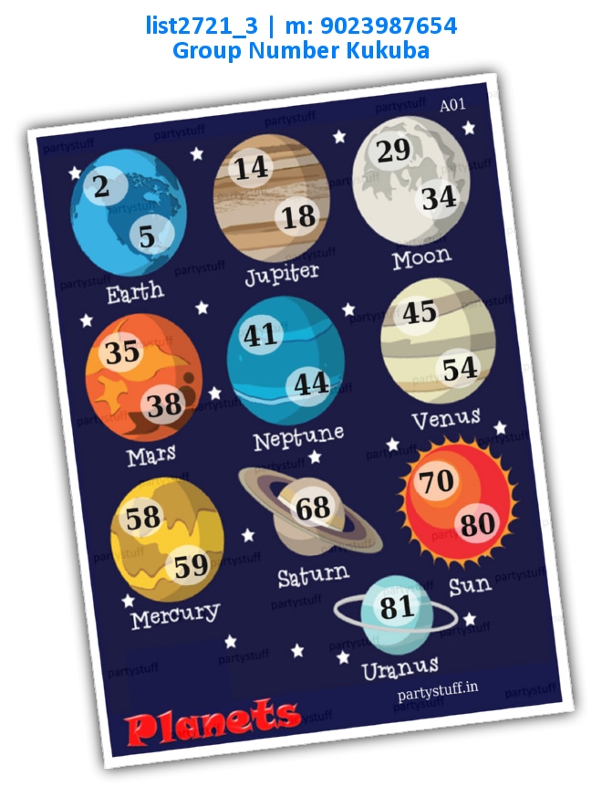 Planets kukuba 1 | PDF list2721_3 PDF Tambola Housie