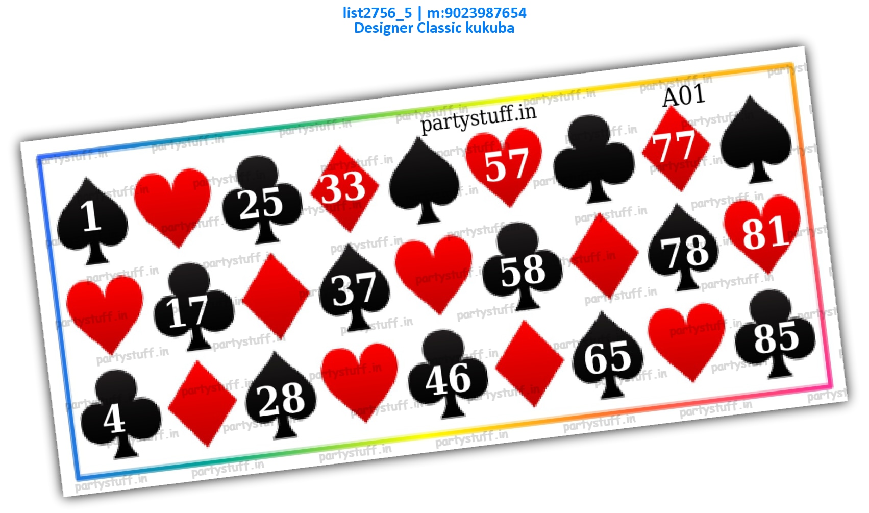 Classic Playing Cards Box list2756_5 PDF Tambola Housie