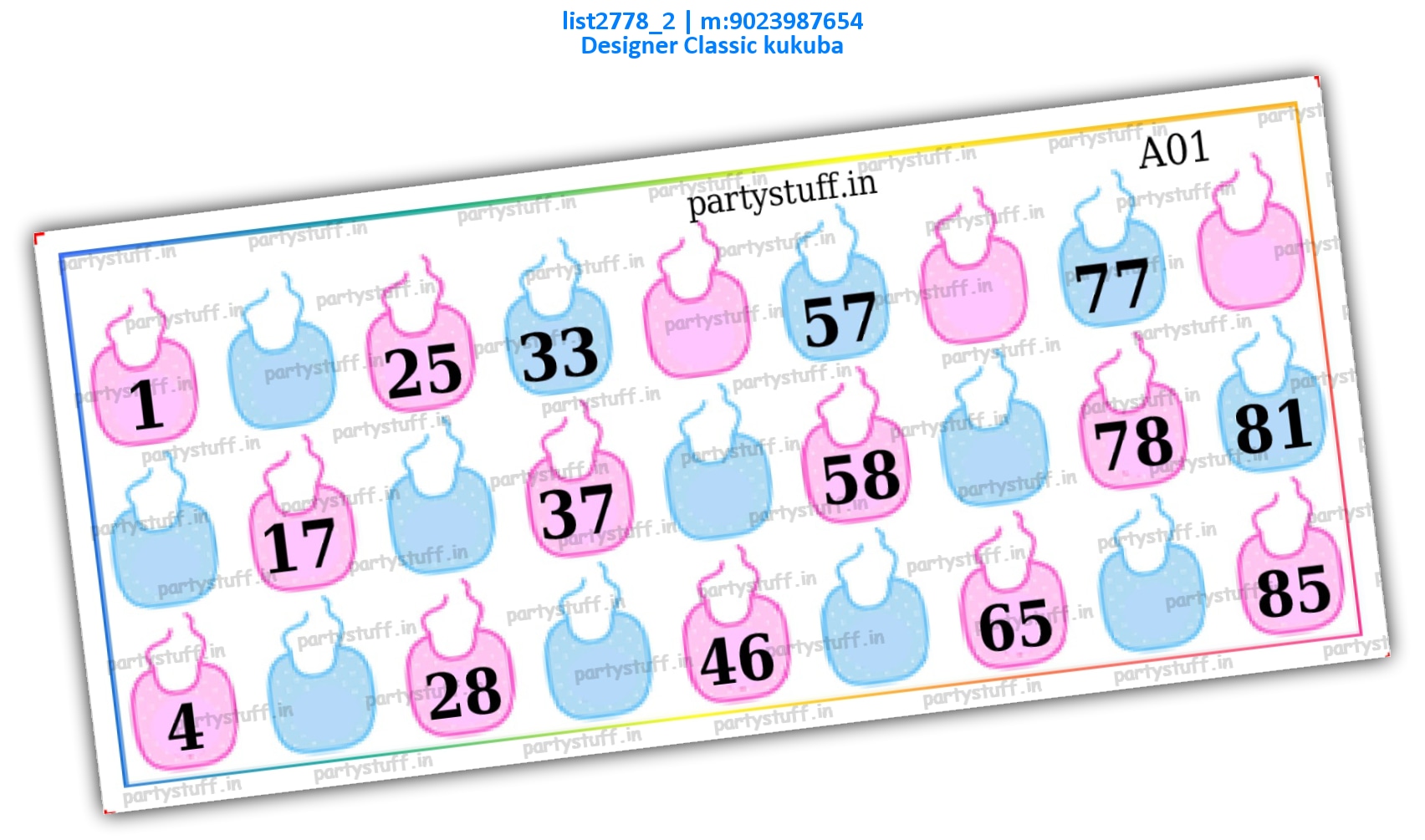 Classic Baby bib | PDF list2778_2 PDF Tambola Housie