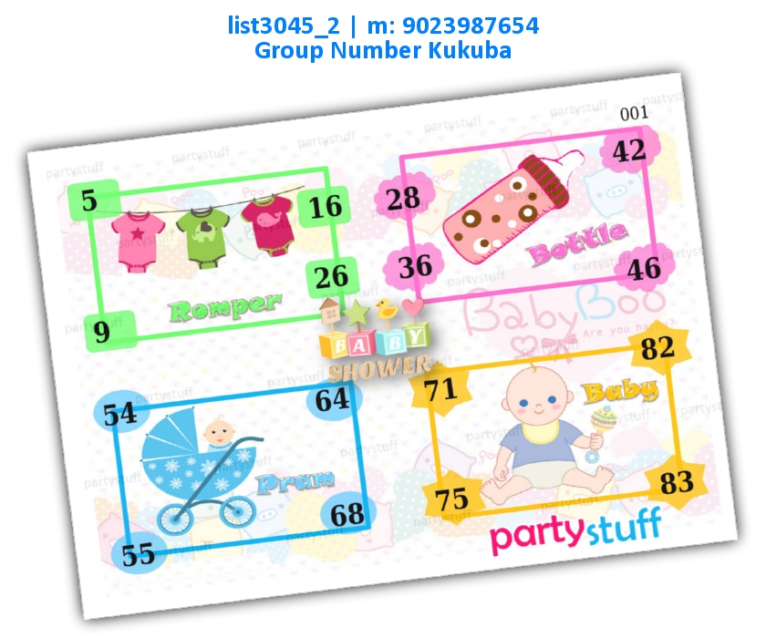 Baby Shower kukuba 45 | PDF list3045_2 PDF Tambola Housie
