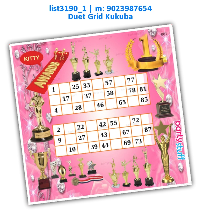 Awards Due Classic Grids | Printed list3190_1 Printed Tambola Housie