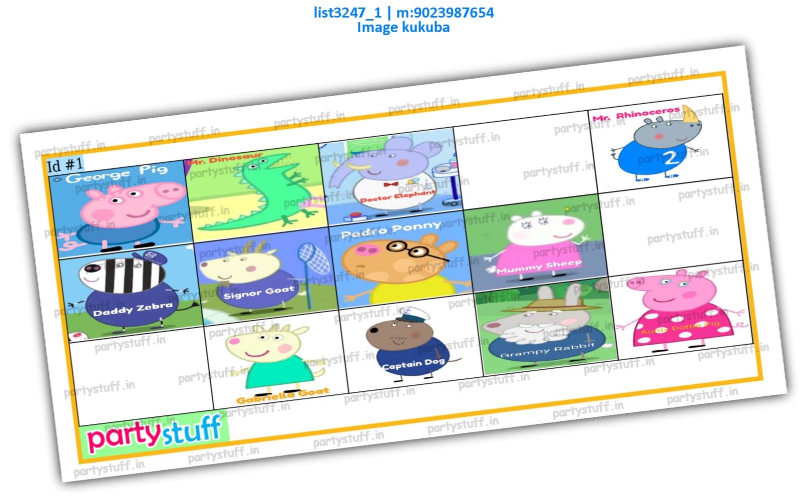 Peppa Pig Image kukuba | PDF list3247_1 PDF Tambola Housie