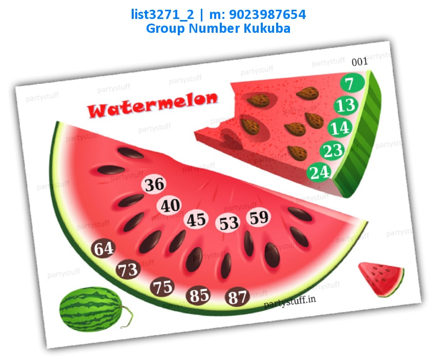 Watermelon kukuba 3 | PDF list3271_2 PDF Tambola Housie