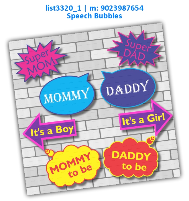 Baby Speech Bubbles | Printed list3320_1 Printed Props