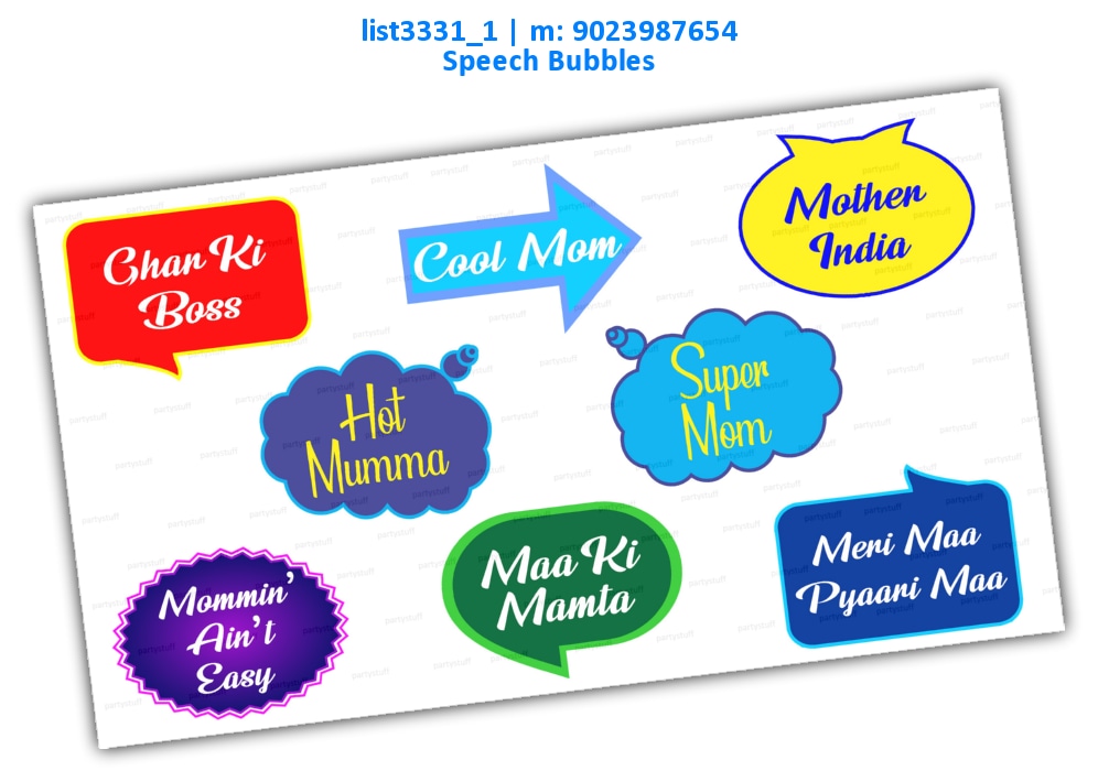 Mother Speech Bubbles | Printed list3331_1 Printed Props