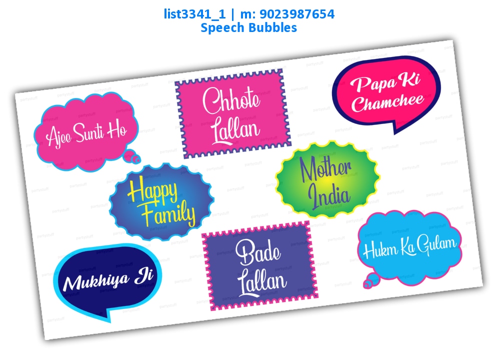 Family Speech Bubbles 2 | Printed list3341_1 Printed Props