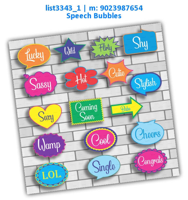 Expression Speech Bubbles | Printed list3343_1 Printed Props