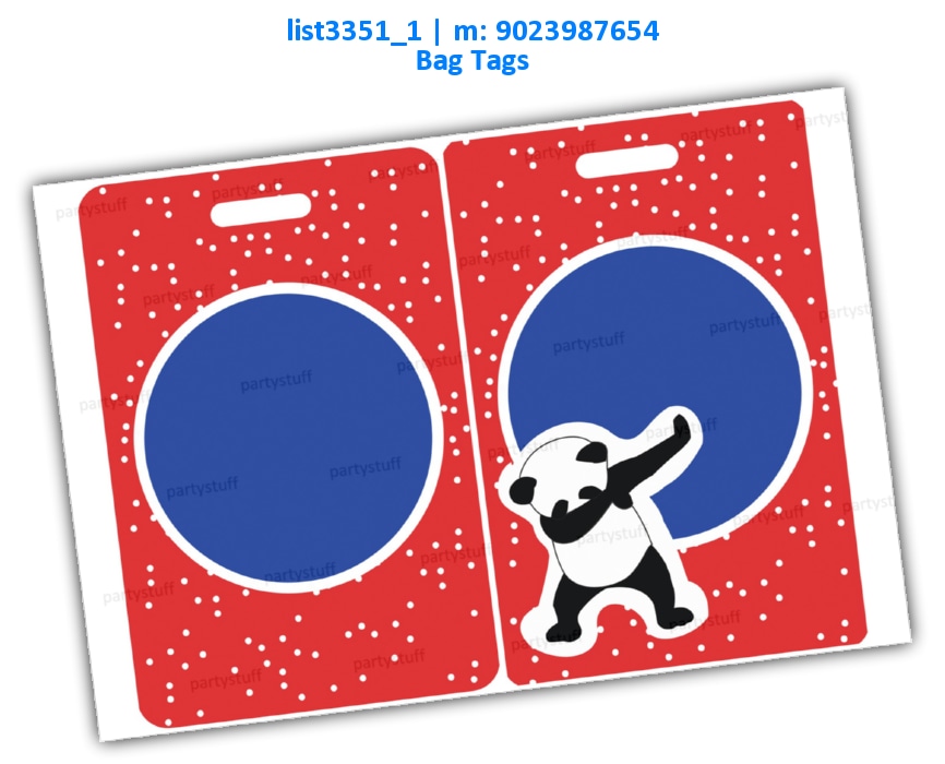 Panda Bag Tag list3351_1 Printed Cards