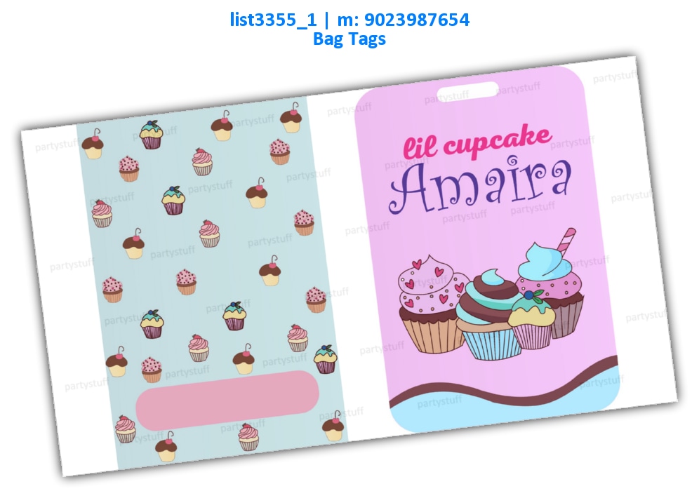 Cup Cake Bag Tag | Printed list3355_1 Printed Cards