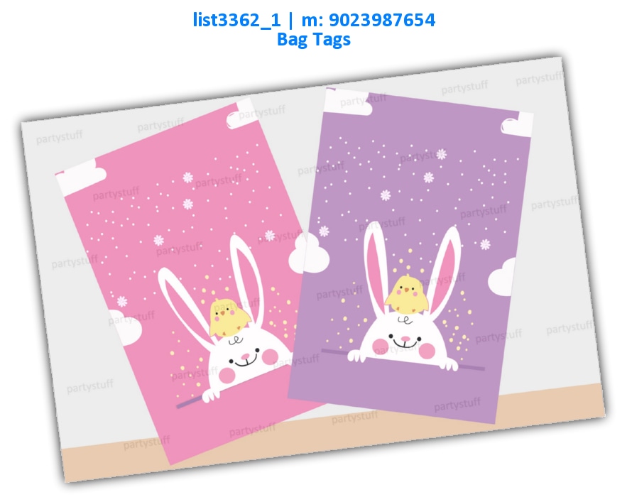Bunny Bag Tag list3362_1 Printed Cards