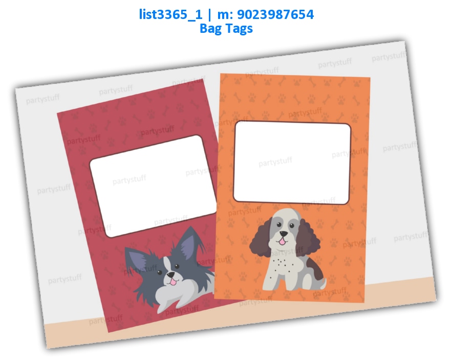 Puppy Bag Tag | Printed list3365_1 Printed Cards