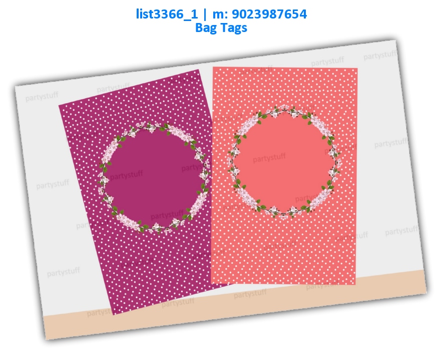 Polka Dots Bag Tag | Printed list3366_1 Printed Cards