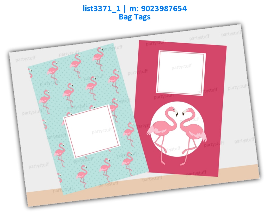Flamingo Bag Tag | Printed list3371_1 Printed Cards