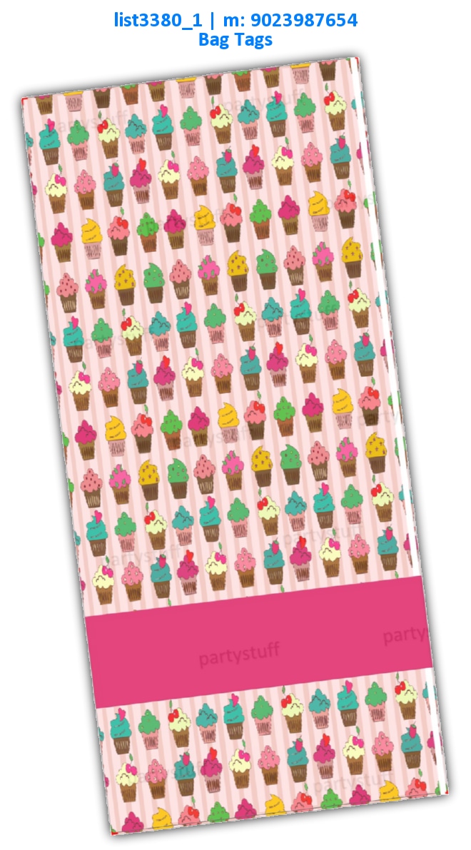 Cup Cake Bag Tag 3 | Printed list3380_1 Printed Cards
