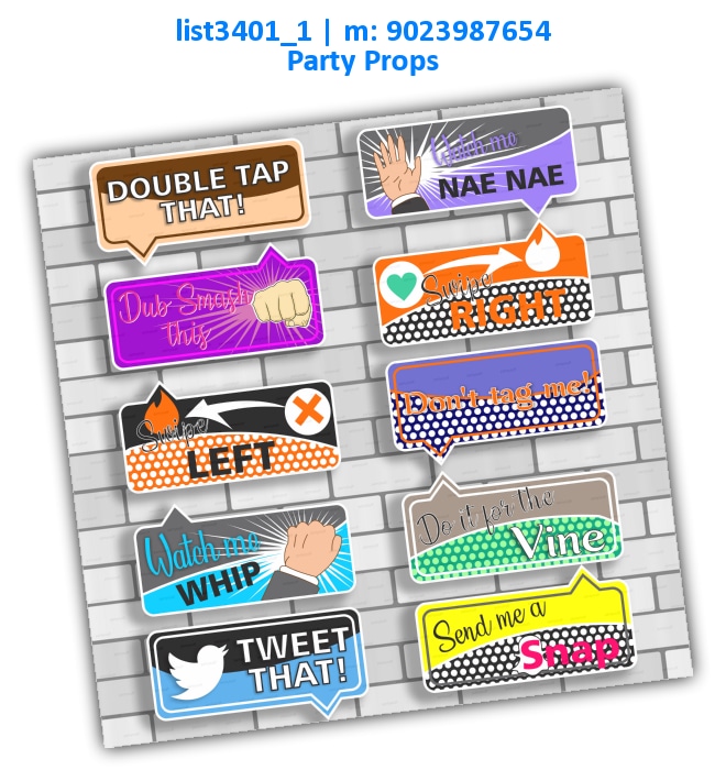 Social Network Party Props | Printed list3401_1 Printed Props