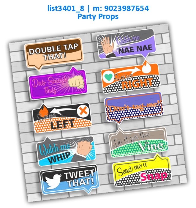 Social Network Party Props | Printed list3401_8 Printed Props